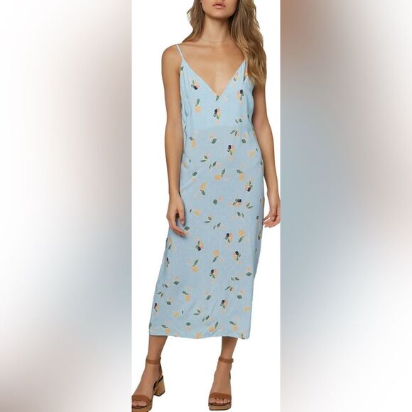 O'Neill Izzy Floral Flowers Baby Blue Midi Dress Size
X Small - Picture 1 of 9